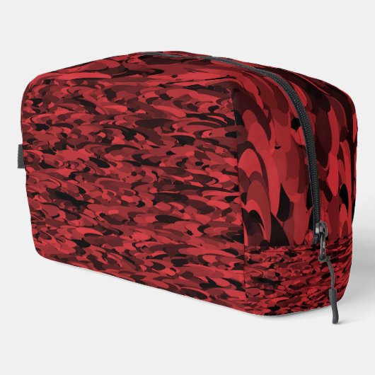 Abstrakte Pattern Red Black Toilettenbeutel Waschbeutel (Rechte Ecke)