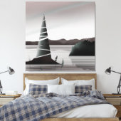 Abstrakte Pazifikküste Minimale Kunst Leinwanddruck (Insitu (Schlafzimmer))