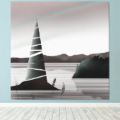 Abstrakte Pazifikküste Minimale Kunst Leinwanddruck (Insitu (Holzboden))
