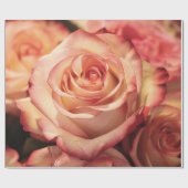 Abstrakte Peach Colour Rose Garten Geschenkpapier (Flach)