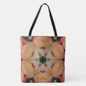 Abstrakte Peach Rose Große Tasche (Vorderseite)