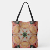 Abstrakte Peach Rose Große Tasche (Rückseite)