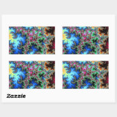 Abstrakte Peacock Feathers - farbenfrohe Fraktal A Rechteckiger Aufkleber (Blatt)