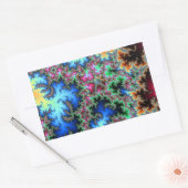 Abstrakte Peacock Feathers - farbenfrohe Fraktal A Rechteckiger Aufkleber (Umschlag)