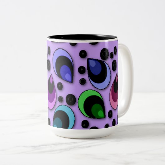 Abstrakte Peacock Feathers Muster Tasse (VorderseiteRechts)