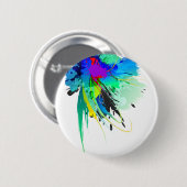 Abstrakte Peacock Paint-Spritzer Button (Vorne & Hinten)