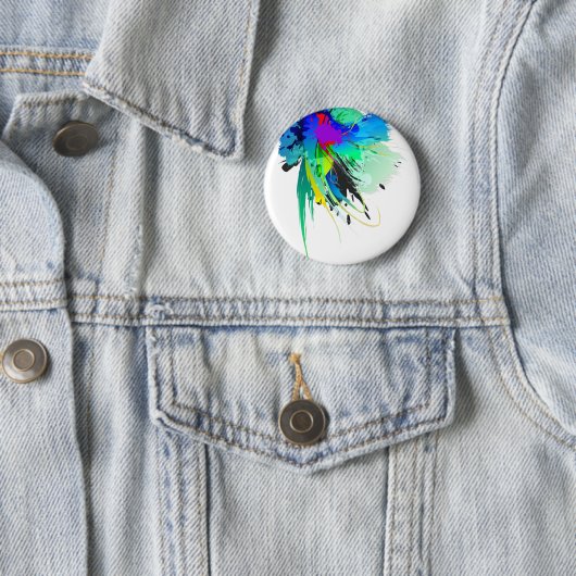 Abstrakte Peacock Paint-Spritzer Button (Beispiel)