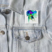 Abstrakte Peacock Paint-Spritzer Button (Beispiel)
