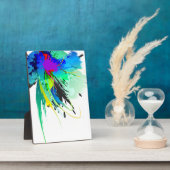 Abstrakte Peacock Paint-Spritzer Fotoplatte (Seite)
