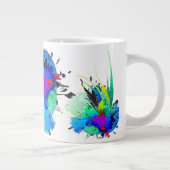 Abstrakte Peacock Paint-Spritzer Jumbo-Tasse (Rechts)