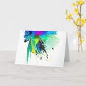 Abstrakte Peacock Paint-Spritzer Karte (Gelbe Blume)
