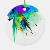 Abstrakte Peacock Paint-Spritzer Keramik Ornament (Vorne)