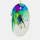 Abstrakte Peacock Paint-Spritzer Keramikornament (Rechts)