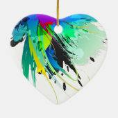 Abstrakte Peacock Paint-Spritzer Keramikornament (Hinten)