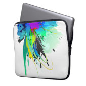 Abstrakte Peacock Paint-Spritzer Laptopschutzhülle (Vorderseite Links)