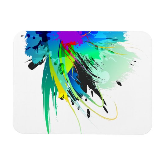 Abstrakte Peacock Paint-Spritzer Magnet (Horizontal)