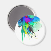 Abstrakte Peacock Paint-Spritzer Magnet (Vorderseite/Rückseite)