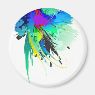 Abstrakte Peacock Paint-Spritzer Magnet
