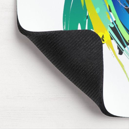 Abstrakte Peacock Paint-Spritzer Mousepad (Ecke)