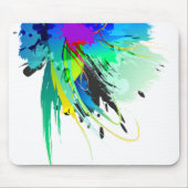 Abstrakte Peacock Paint-Spritzer Mousepad (Vorne)