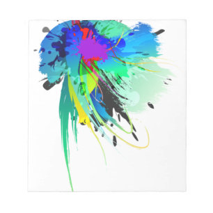 Abstrakte Peacock Paint-Spritzer Notizblock