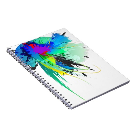 Abstrakte Peacock Paint-Spritzer Notizblock (Rechte Seite)