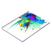 Abstrakte Peacock Paint-Spritzer Notizblock (Linke Seite)