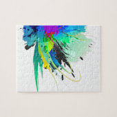 Abstrakte Peacock Paint-Spritzer Puzzle (Horizontal)