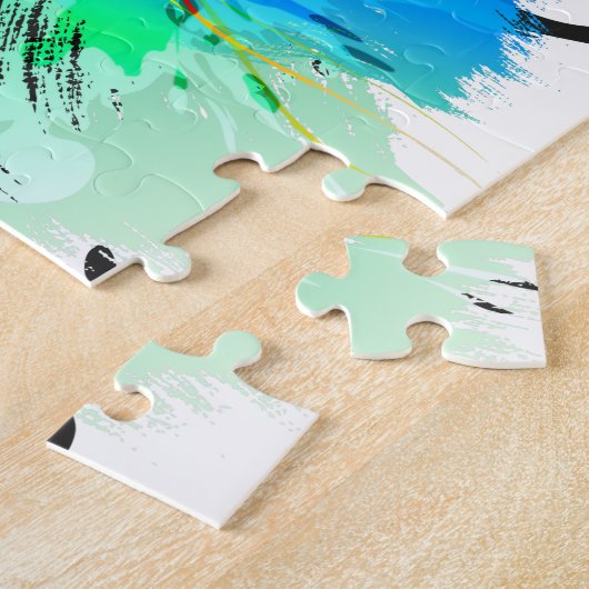 Abstrakte Peacock Paint-Spritzer Puzzle (Seite)