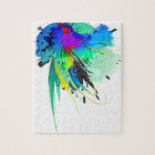 Abstrakte Peacock Paint-Spritzer Puzzle (Vertikal)