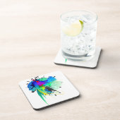 Abstrakte Peacock Paint-Spritzer Untersetzer (Rechte Seite)