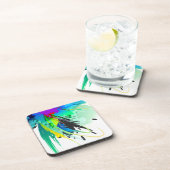 Abstrakte Peacock Paint-Spritzer Untersetzer (Rechte Seite)