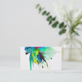 Abstrakte Peacock Paint-Spritzer Visitenkarte (Stehend Vorderseite)