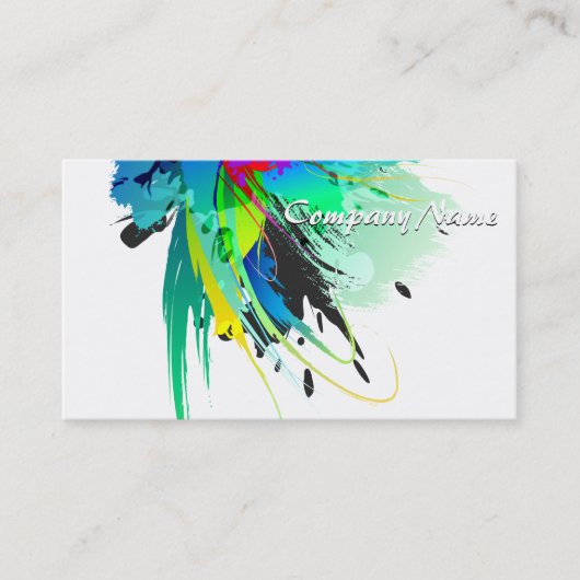 Abstrakte Peacock Paint-Spritzer Visitenkarte (Vorderseite)