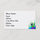 Abstrakte Peacock Paint-Spritzer Visitenkarte (Rückseite)