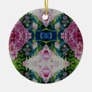 Abstrakte Peonfarbenmalerei, boho retro Keramik Ornament
