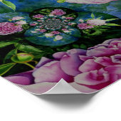 Abstrakte Peonfarbenmalerei, boho retro Poster (Ecke)