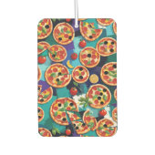 Abstrakte Pepperoni Pizza auf blauem Hintergrund Autolufterfrischer (Vorderseite)