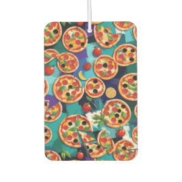 Abstrakte Pepperoni Pizza auf blauem Hintergrund Autolufterfrischer