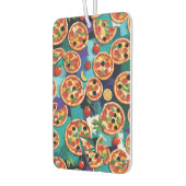 Abstrakte Pepperoni Pizza auf blauem Hintergrund Autolufterfrischer (Links)