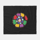 ABSTRAKTE PETAL-BLUME-DESIGN SCHWARZ HINTERGRUND FLEECEDECKE (Vorderseite (Horizontal))