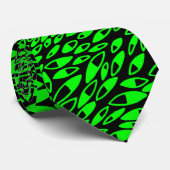 Abstrakte Petals - grün auf schwarz Krawatte (Gerollt)