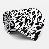 Abstrakte Petals - Schwarz auf Weiß Krawatte (Gerollt)