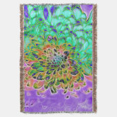 Abstrakte Pfau Chrysantheme Gewebte Decke (Vorderseite Vertikal)