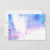 Abstrakte Pfau-, Wasserfarben-Reaktionskarten RSVP Karte (Rückseite)