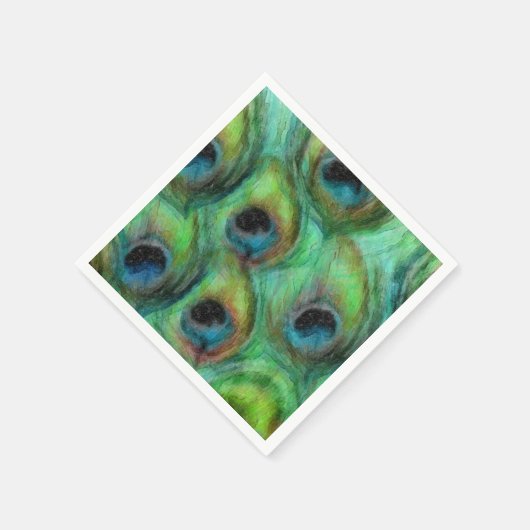 Abstrakte Pfauenfeathers Serviette (Ecke)