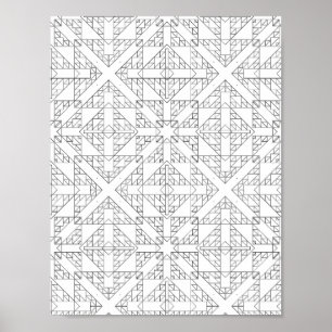 Abstrakte Pfeil-Gitter-Malvorlage Stammes-Geometri Poster