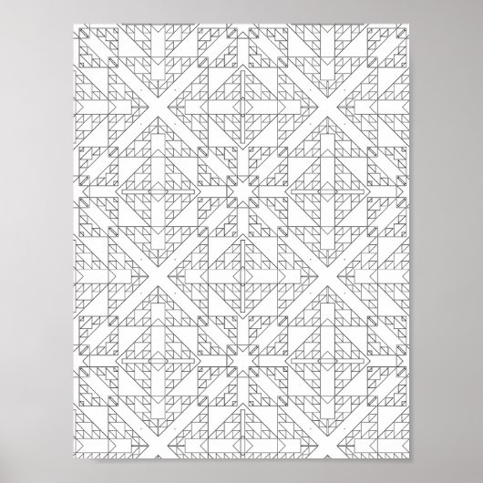 Abstrakte Pfeil-Gitter-Malvorlage Stammes-Geometri Poster (Vorne)