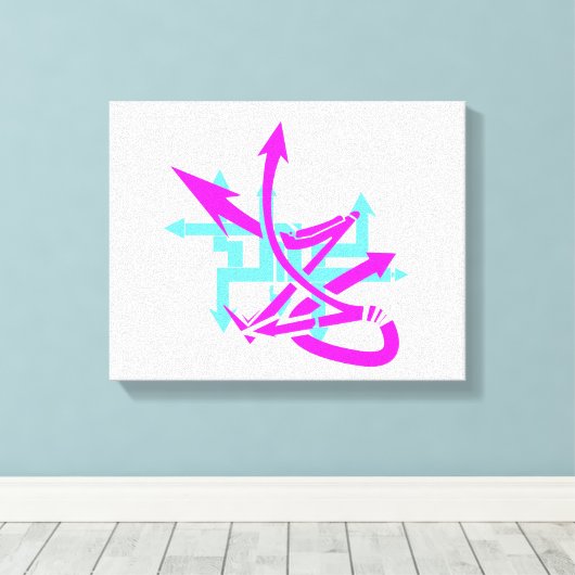 Abstrakte Pfeile überzogene Canvas Leinwanddruck (Insitu (Holzboden))