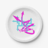 Abstrakte Pfeiltasten-Teller Pappteller (Vorderseite)